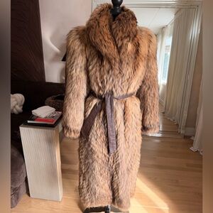 Luxurious Canada raccoon fur coat